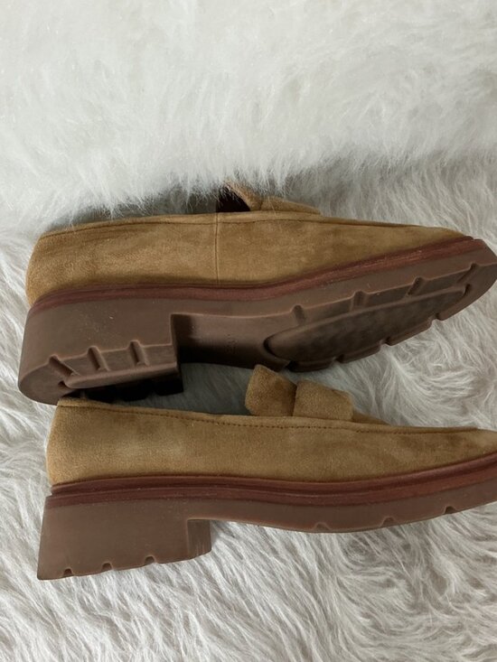 Vince Robin Brown Suede Leather Square Toe Penny Loafer US 7 M EU 37 - Picture 5 of 8